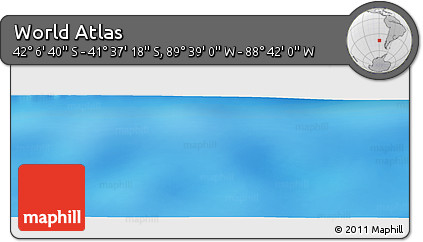 Physical Panoramic Map of the Area around 41° 51' 59" S, 89° 10' 30" W