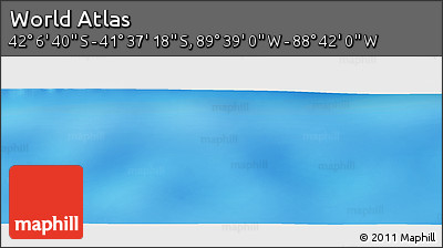 Physical Panoramic Map of the Area around 41° 51' 59" S, 89° 10' 30" W
