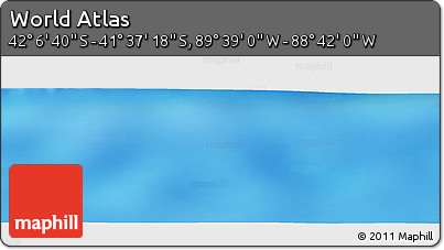 Physical Panoramic Map of the Area around 41° 51' 59" S, 89° 10' 30" W