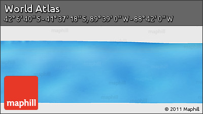 Shaded Relief Panoramic Map of the Area around 41° 51' 59" S, 89° 10' 30" W