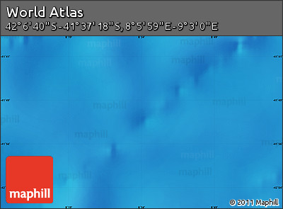 Physical Map of the Area around 41° 51' 59" S, 8° 34' 29" E