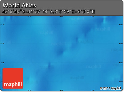 Physical Map of the Area around 41° 51' 59" S, 8° 34' 29" E