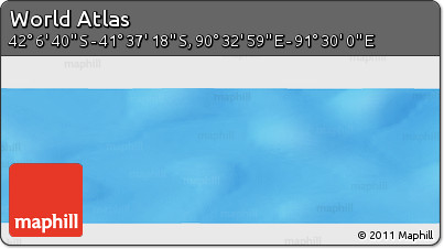 Physical Panoramic Map of the Area around 41° 51' 59" S, 91° 1' 30" E