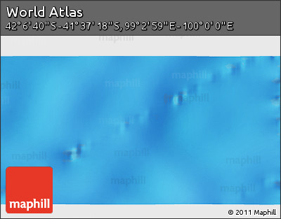 Physical 3D Map of the Area around 41° 51' 59" S, 99° 31' 30" E