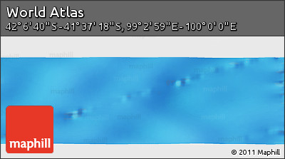 Physical Panoramic Map of the Area around 41° 51' 59" S, 99° 31' 30" E