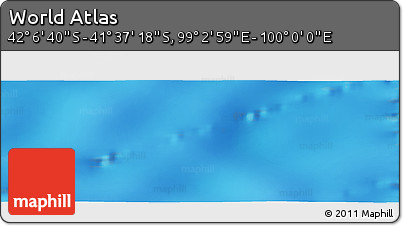 Physical Panoramic Map of the Area around 41° 51' 59" S, 99° 31' 30" E