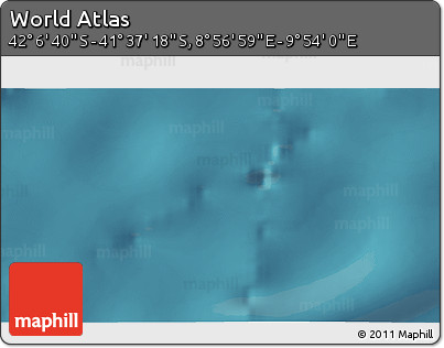 Satellite 3D Map of the Area around 41° 51' 59" S, 9° 25' 30" E