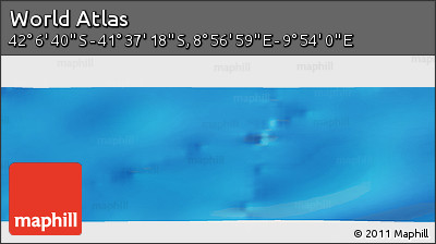 Physical Panoramic Map of the Area around 41° 51' 59" S, 9° 25' 30" E