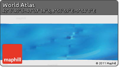 Physical Panoramic Map of the Area around 41° 51' 59" S, 9° 25' 30" E