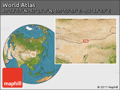 Satellite Location Map of the Area around 42° 9' 30" N, 106° 19' 29" E