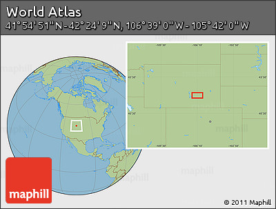 Savanna Style Location Map of the Area around 42° 9' 30" N, 106° 10' 30" W