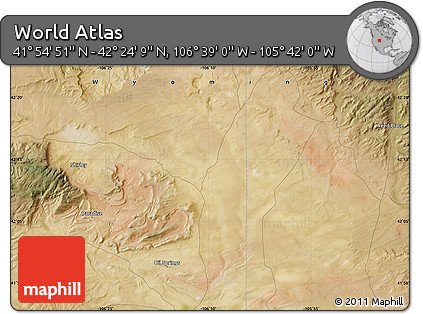 Satellite Map of the Area around 42° 9' 30" N, 106° 10' 30" W