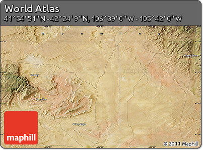 Satellite Map of the Area around 42° 9' 30" N, 106° 10' 30" W