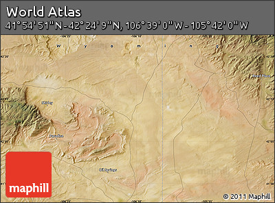Satellite Map of the Area around 42° 9' 30" N, 106° 10' 30" W