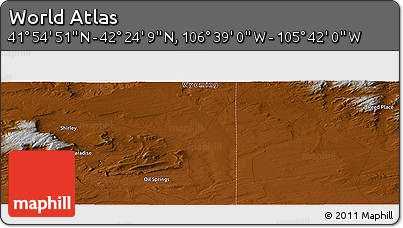 Physical Panoramic Map of the Area around 42° 9' 30" N, 106° 10' 30" W