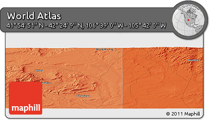 Political Panoramic Map of the Area around 42° 9' 30" N, 106° 10' 30" W