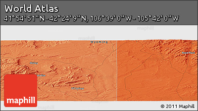 Political Panoramic Map of the Area around 42° 9' 30" N, 106° 10' 30" W