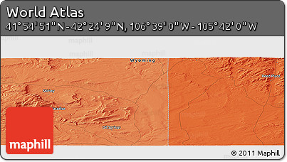 Political Panoramic Map of the Area around 42° 9' 30" N, 106° 10' 30" W