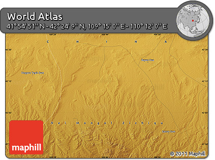 Physical Map of the Area around 42° 9' 30" N, 109° 43' 29" E