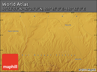 Physical Map of the Area around 42° 9' 30" N, 109° 43' 29" E