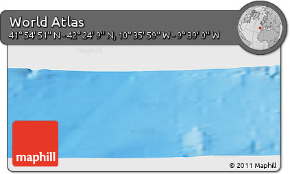 Physical Panoramic Map of the Area around 42° 9' 30" N, 10° 7' 30" W