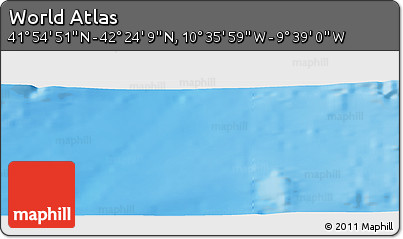 Physical Panoramic Map of the Area around 42° 9' 30" N, 10° 7' 30" W