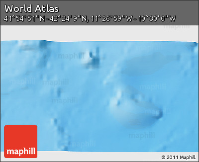 Physical 3D Map of the Area around 42° 9' 30" N, 10° 58' 29" W