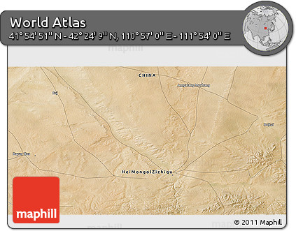Satellite 3D Map of the Area around 42° 9' 30" N, 111° 25' 30" E