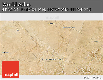 Satellite 3D Map of the Area around 42° 9' 30" N, 111° 25' 30" E