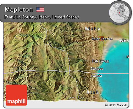 Satellite 3D Map of Mapleton