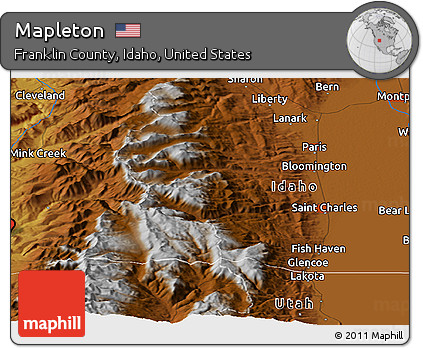 Physical Panoramic Map of Mapleton