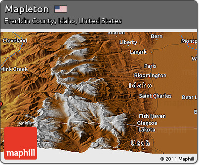 Physical Panoramic Map of Mapleton