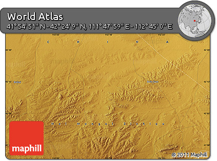 Physical Map of the Area around 42° 9' 30" N, 112° 16' 30" E