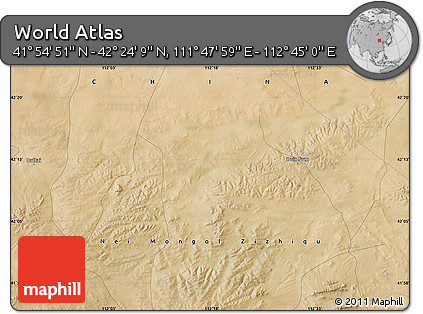 Satellite Map of the Area around 42° 9' 30" N, 112° 16' 30" E