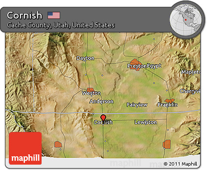 Satellite 3D Map of Cornish