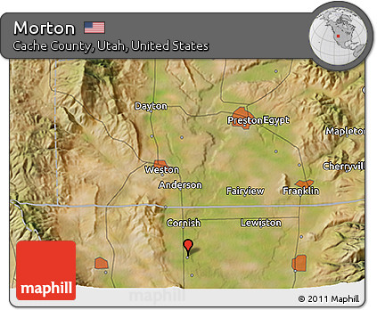 Satellite 3D Map of Morton