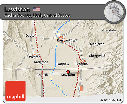 Shaded Relief 3D Map of Lewiston