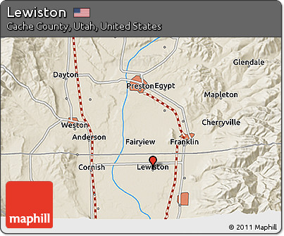Shaded Relief 3D Map of Lewiston