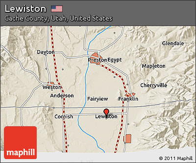 Shaded Relief 3D Map of Lewiston