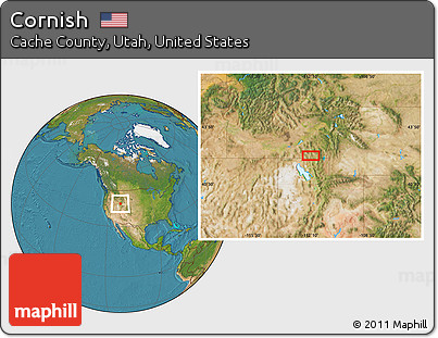Satellite Location Map of Cornish