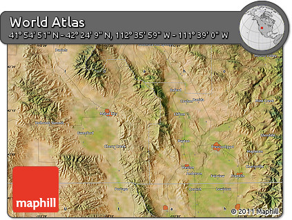 Satellite Map of the Area around 42° 9' 30" N, 112° 7' 30" W