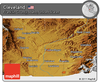 Physical Panoramic Map of Cleveland
