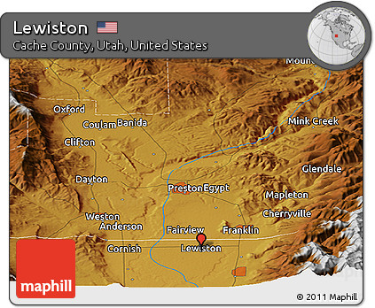 Physical Panoramic Map of Lewiston