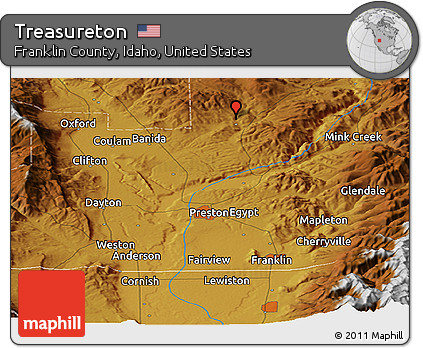 Physical Panoramic Map of Treasureton