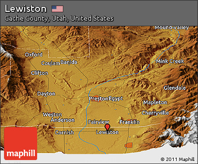 Physical Panoramic Map of Lewiston