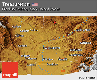 Physical Panoramic Map of Treasureton