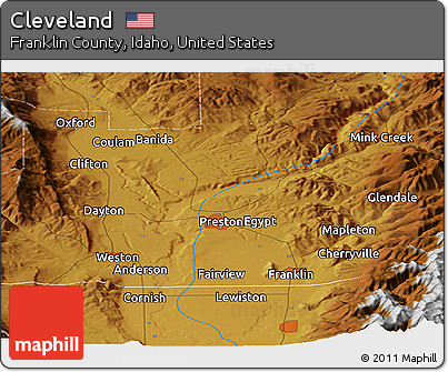 Physical Panoramic Map of Cleveland