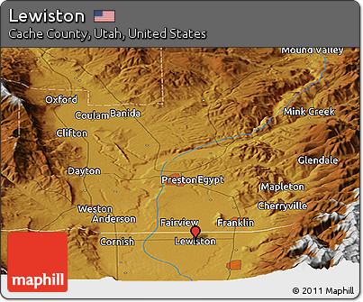 Physical Panoramic Map of Lewiston