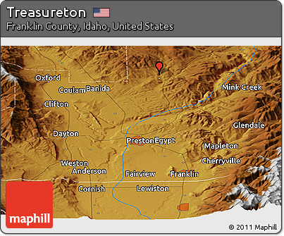 Physical Panoramic Map of Treasureton