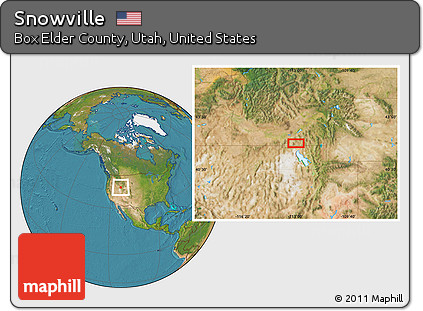 Satellite Location Map of Snowville